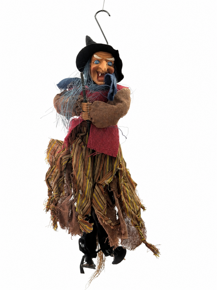 Parti Malzemeleri 55 Cm Sesli Işıklı Cadı Süsü Kırmızı LED Gözlü Asılabilir Halloween Cadılar Bayramı Dekoru