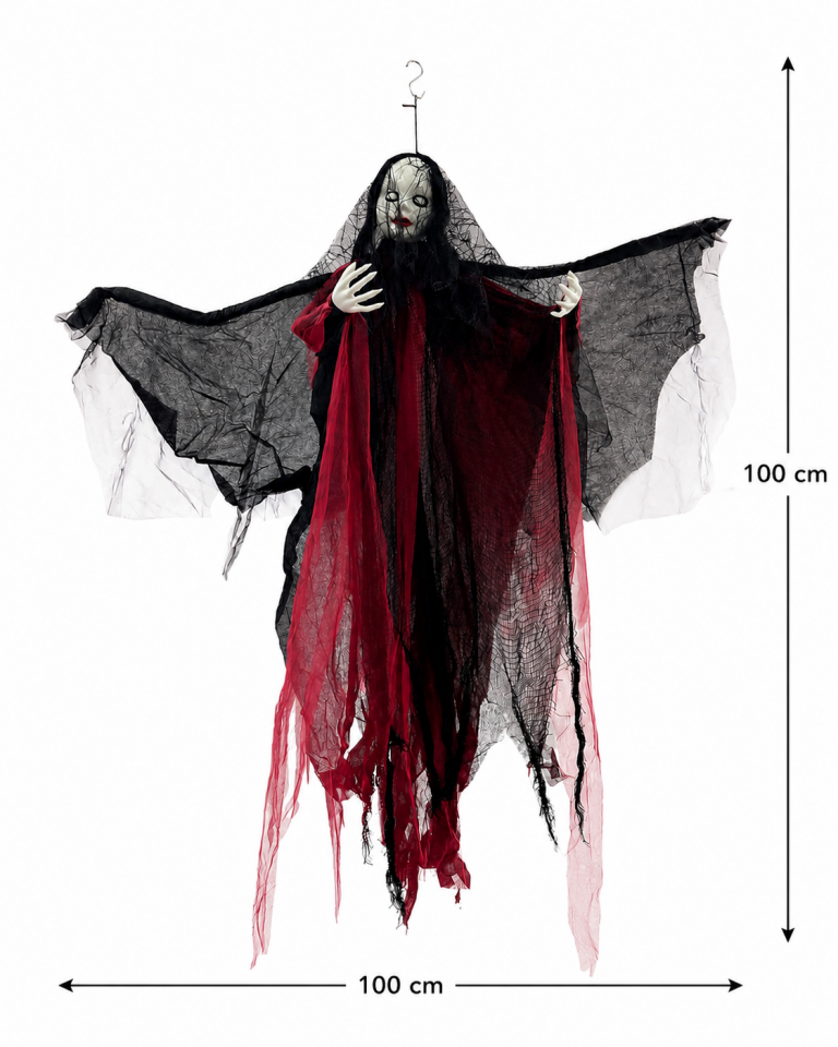Parti Malzemeleri Asılabilir Hayalet Cadı Süsü Kırmızı Siyah Halloween Duvar Tavan Dekoru