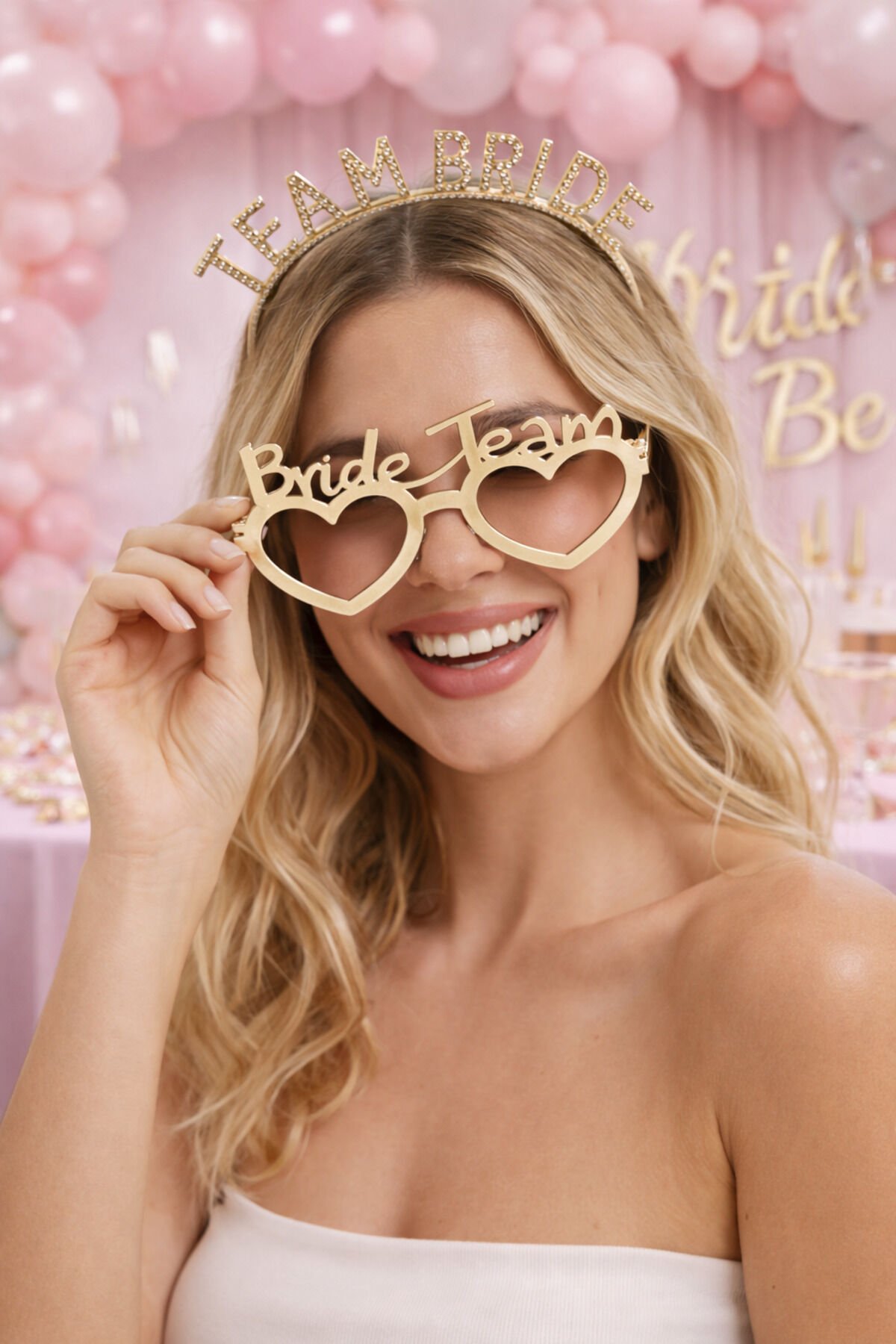 TEAM BRİDE BEKARLIĞA VEDA  TAÇ GÖZLÜK SET Metalik