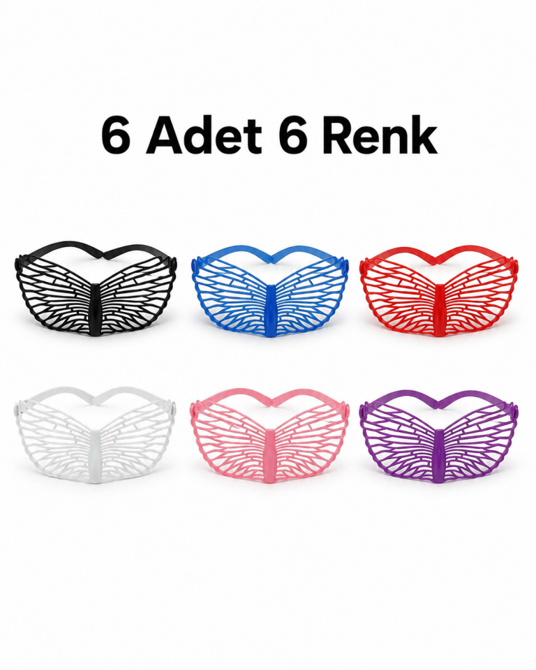 6 Adet 6 Renk Kelebek Parti Gözlüğü Camsız Eğlence Gözlüğü Doğum Günü Festival Bekarlığa Veda Aksesuarı
