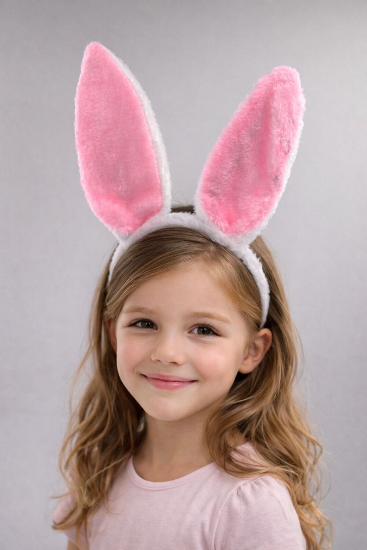 LED Işıklı Peluş Tavşan Kulak Taç Pembe