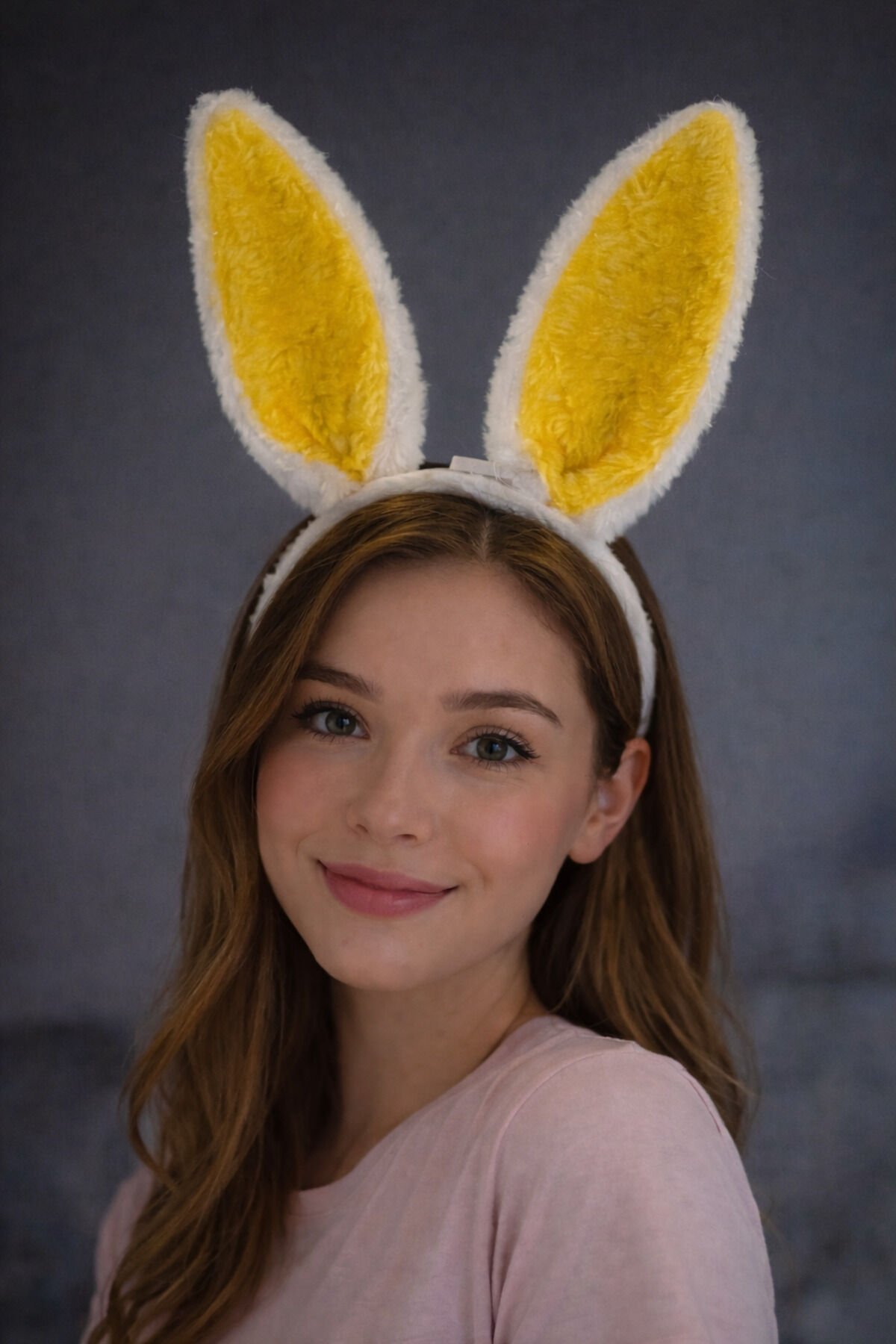 LED Işıklı Peluş Tavşan Kulak Taç Sarı