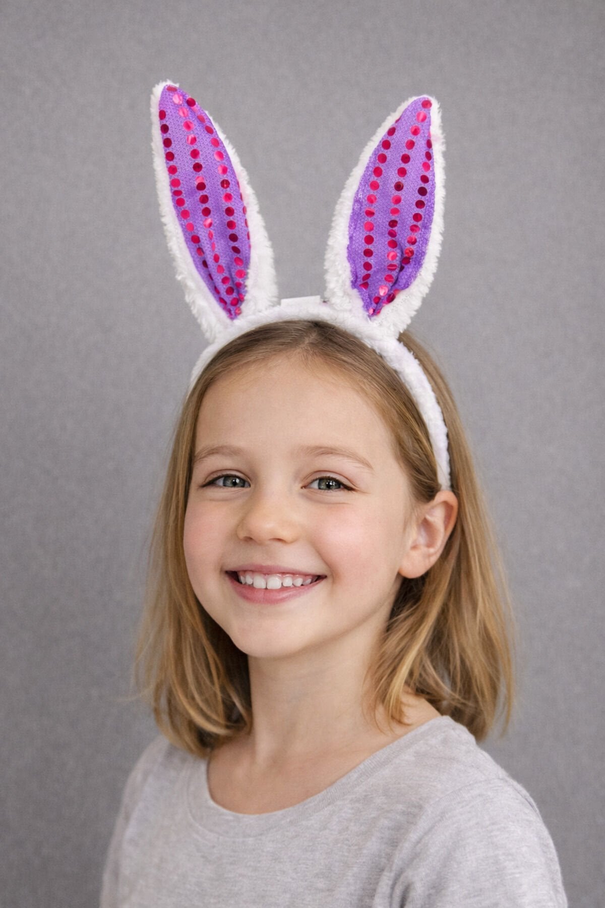 Parti Malzemesi Led Işıklı Peluş Payet Tavşan Kulak Taç Sarı Mor