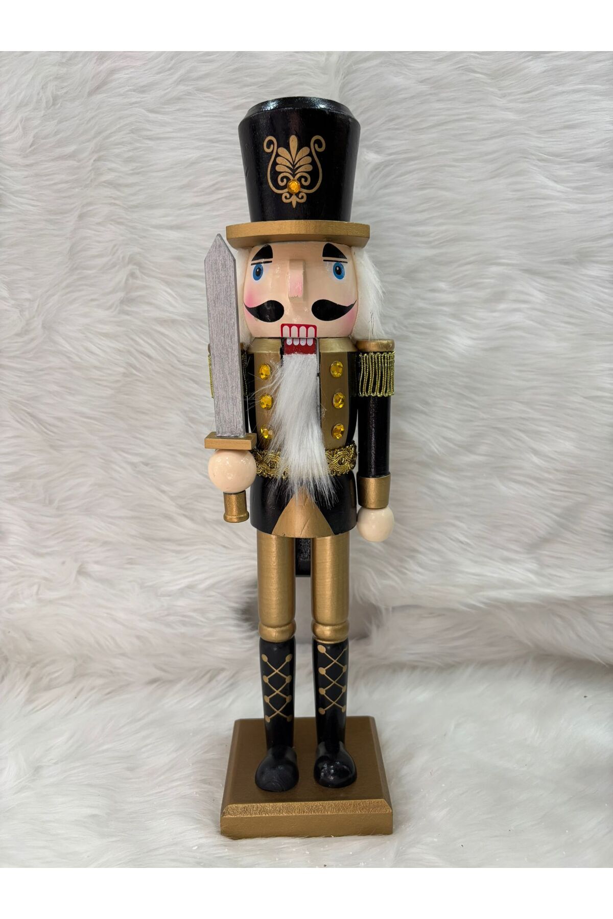 Dekoratif Ahşap Kurşun Asker Biblo 25 cm – Yılbaşı & Noel Süsleme Figürü Yeşil