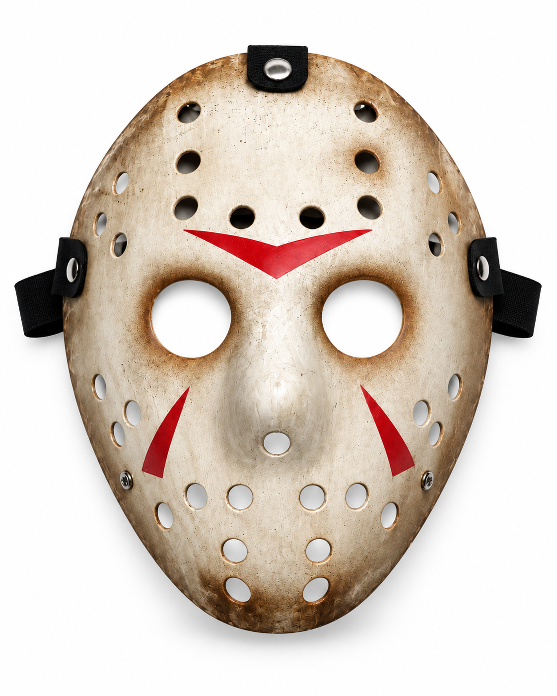 Parti Malzemesi Eskitme Krem Hockey Maske Halloween Korku Maskesi – Lastikli Kostüm Parti Maskesi