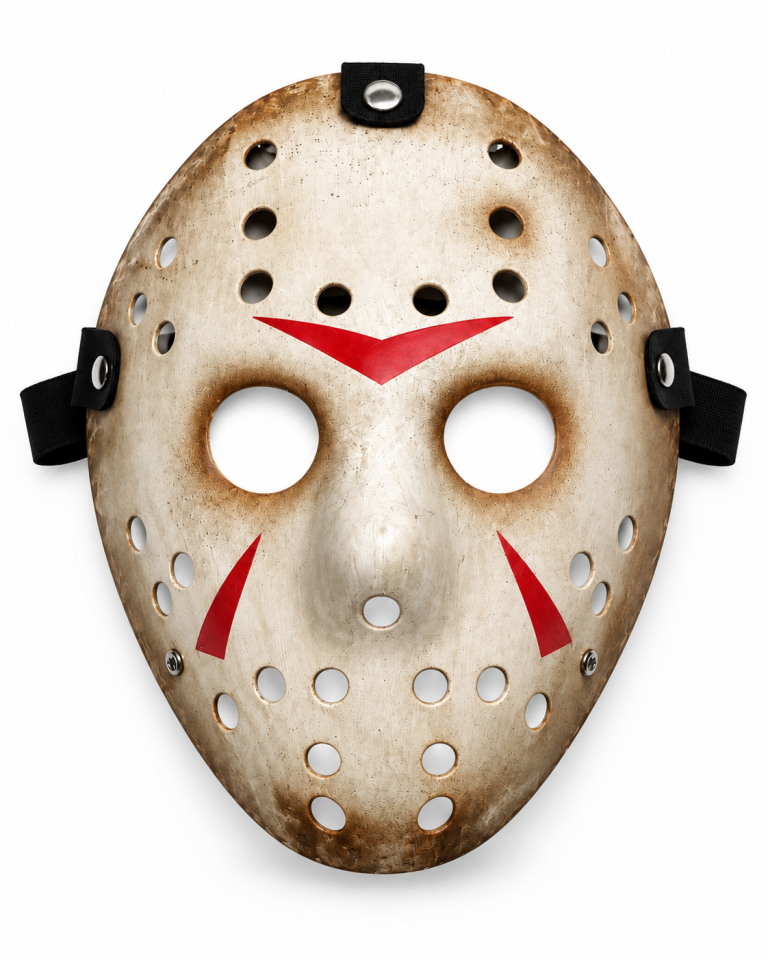 Parti Malzemesi Eskitme Krem Hockey Maske Halloween Korku Maskesi – Lastikli Kostüm Parti Maskesi