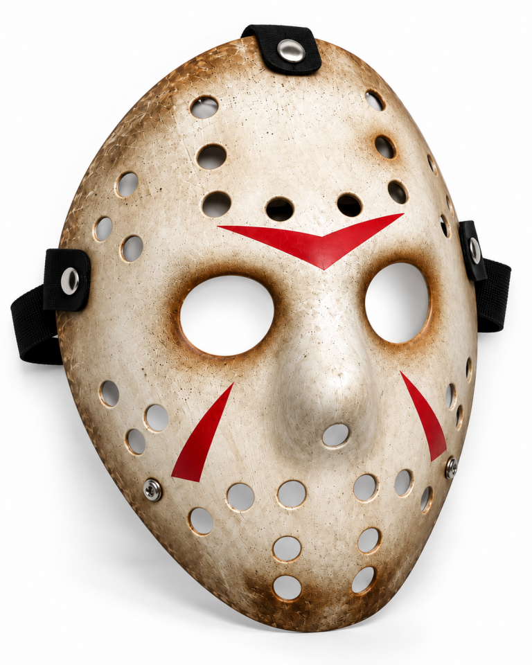 Parti Malzemesi Eskitme Krem Hockey Maske Halloween Korku Maskesi – Lastikli Kostüm Parti Maskesi