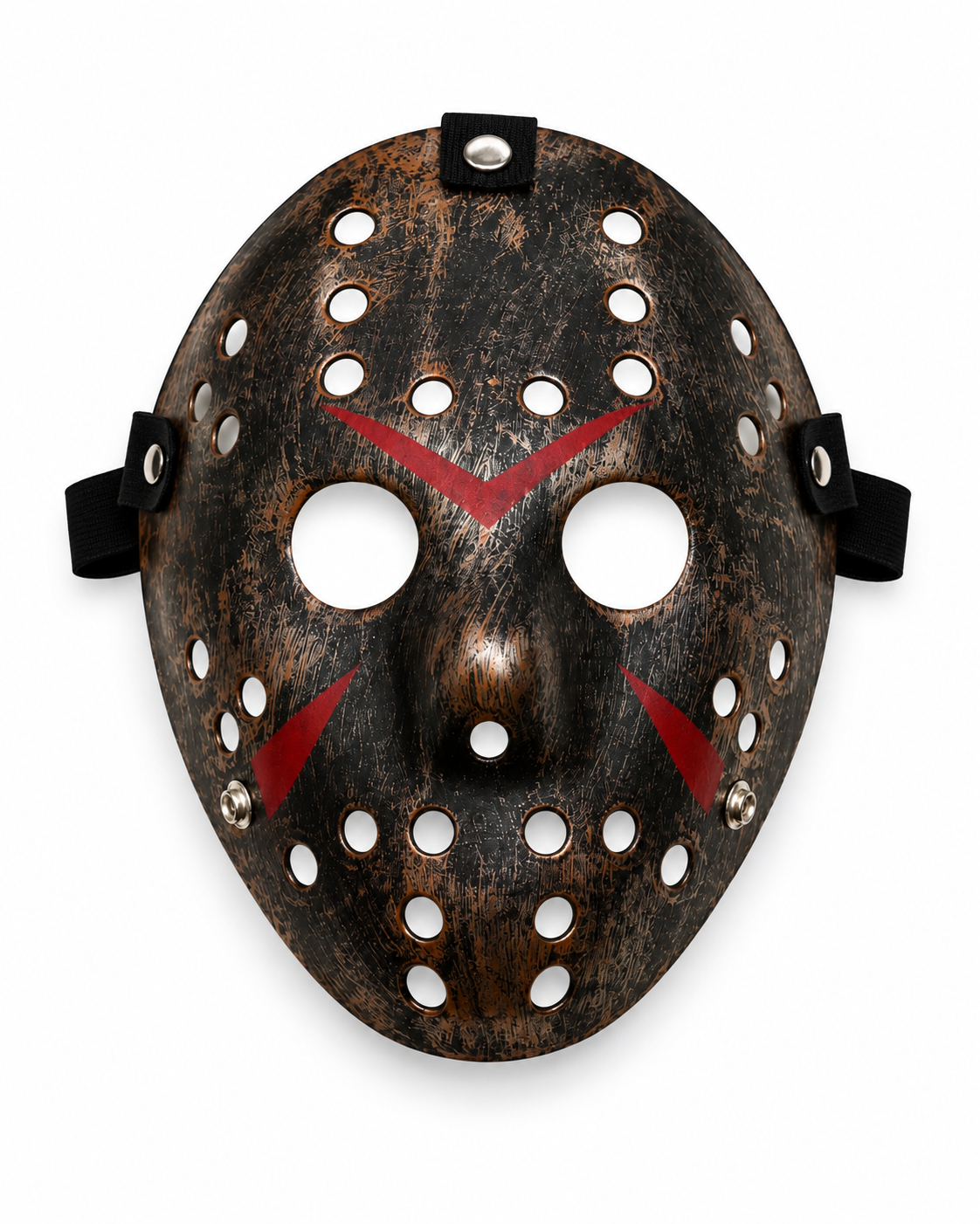 Parti Malzemeleri Eskitme Siyah Hockey Maske Halloween Korku Maskesi – Lastikli Kostüm Parti Maskesi
