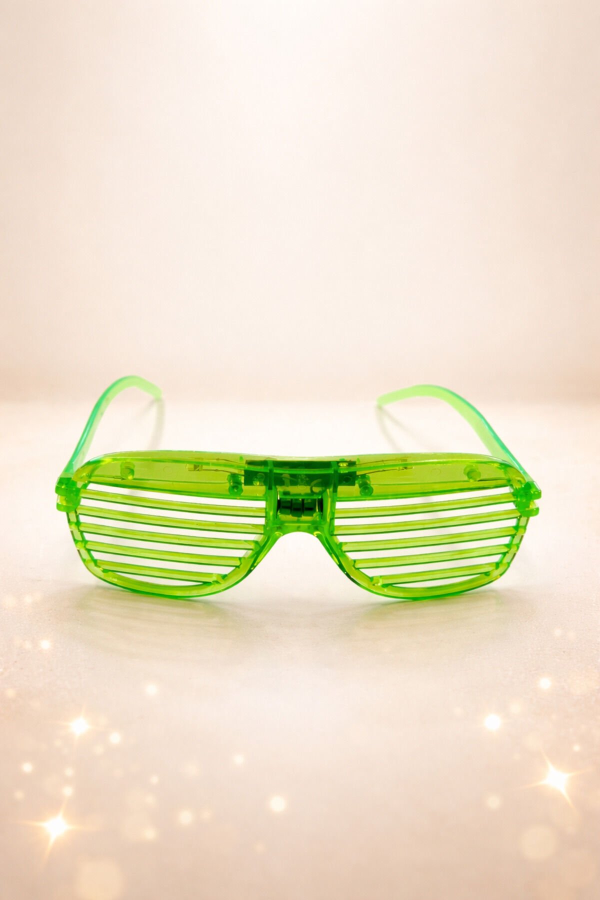 LED Işıklı Parti Panjur Gözlük – Renkli Neon Işıklı Eğlence Gözlüğü Yeşil
