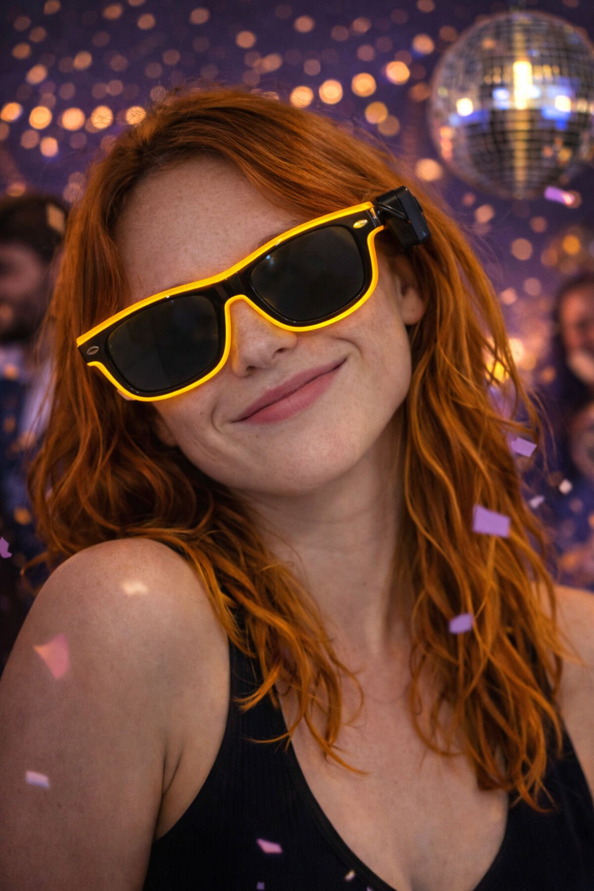 LED Işıklı Parti Gözlük Renk Değiştiren Işıklı Gözlük Festival, Doğum GünÜ Sarı