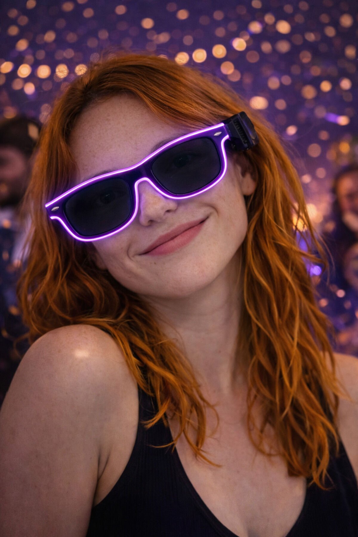 Parti Malzemesi  LED Işıklı Parti Gözlük Renk Değiştiren Işıklı Gözlük Festival, Doğum GünÜ Mor