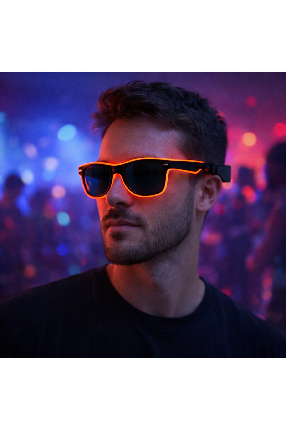 Parti Malzemesi  LED Işıklı Parti Gözlük Renk Değiştiren Işıklı Gözlük Festival, Doğum GünÜ Turuncu