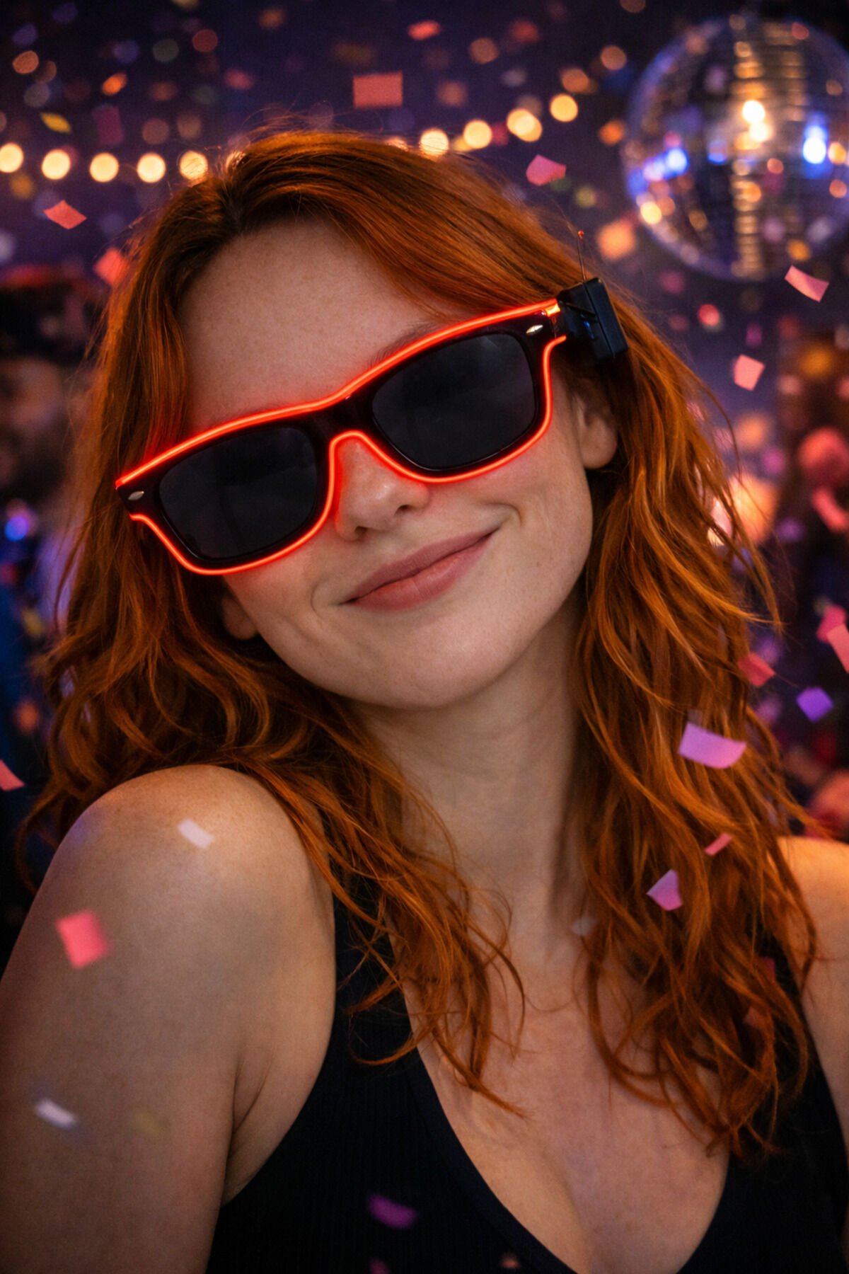 LED Işıklı Parti Gözlük Renk Değiştiren Işıklı Gözlük Festival, Doğum GünÜ Kırmızı