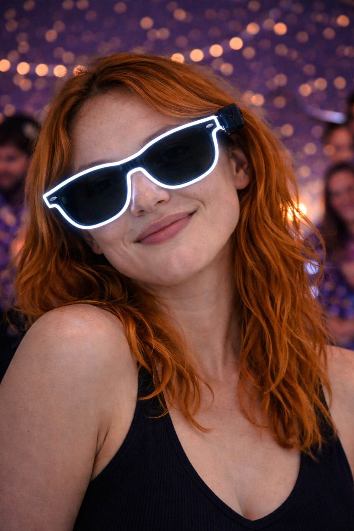 Parti Malzemesi  LED Işıklı Parti Gözlük Renk Değiştiren Işıklı Gözlük Festival, Doğum GünÜ Beyaz