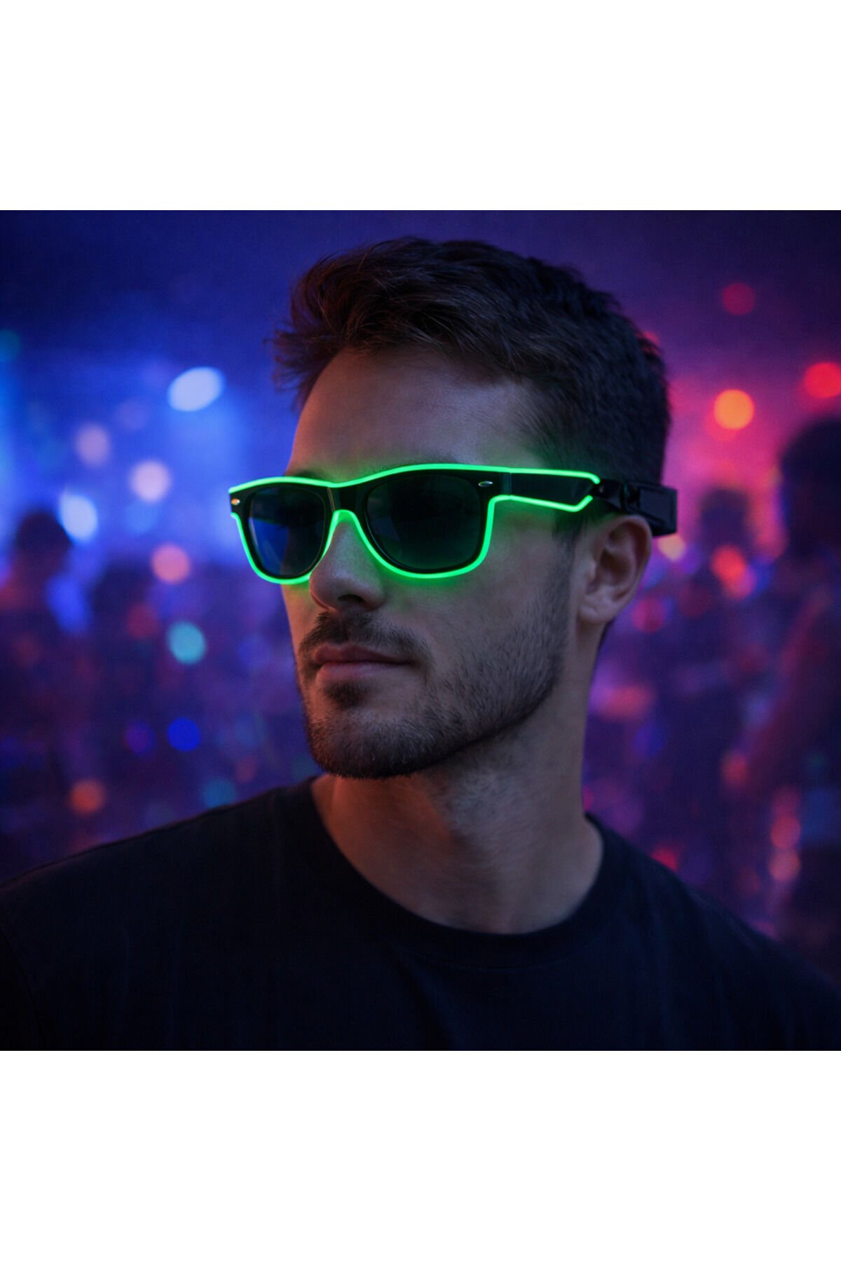 LED Işıklı Parti Gözlük Renk Değiştiren Işıklı Gözlük Festival, Doğum GünÜ Yeşil