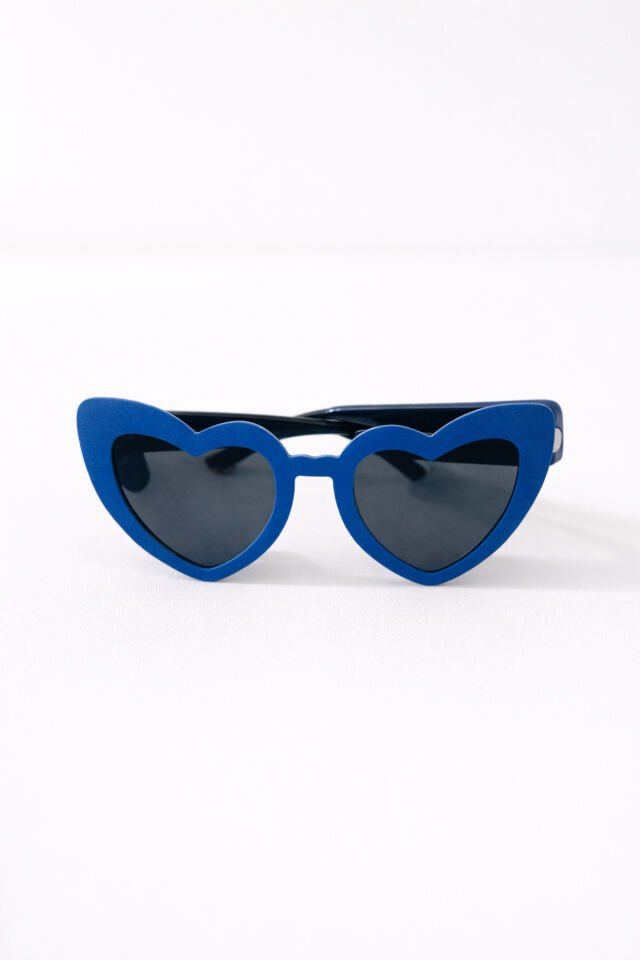 Parti Malzemesi LED Işıklı Kalp Şekilli Parti Gözlüğü – Neon Işıklı Eğlence Gözlüğü Mavi