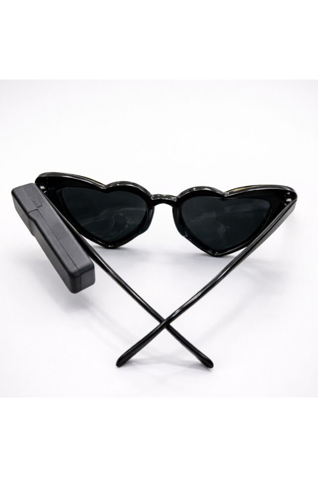 Parti Malzemesi LED Işıklı Kalp Şekilli Parti Gözlüğü – Neon Işıklı Eğlence Gözlüğü Mavi