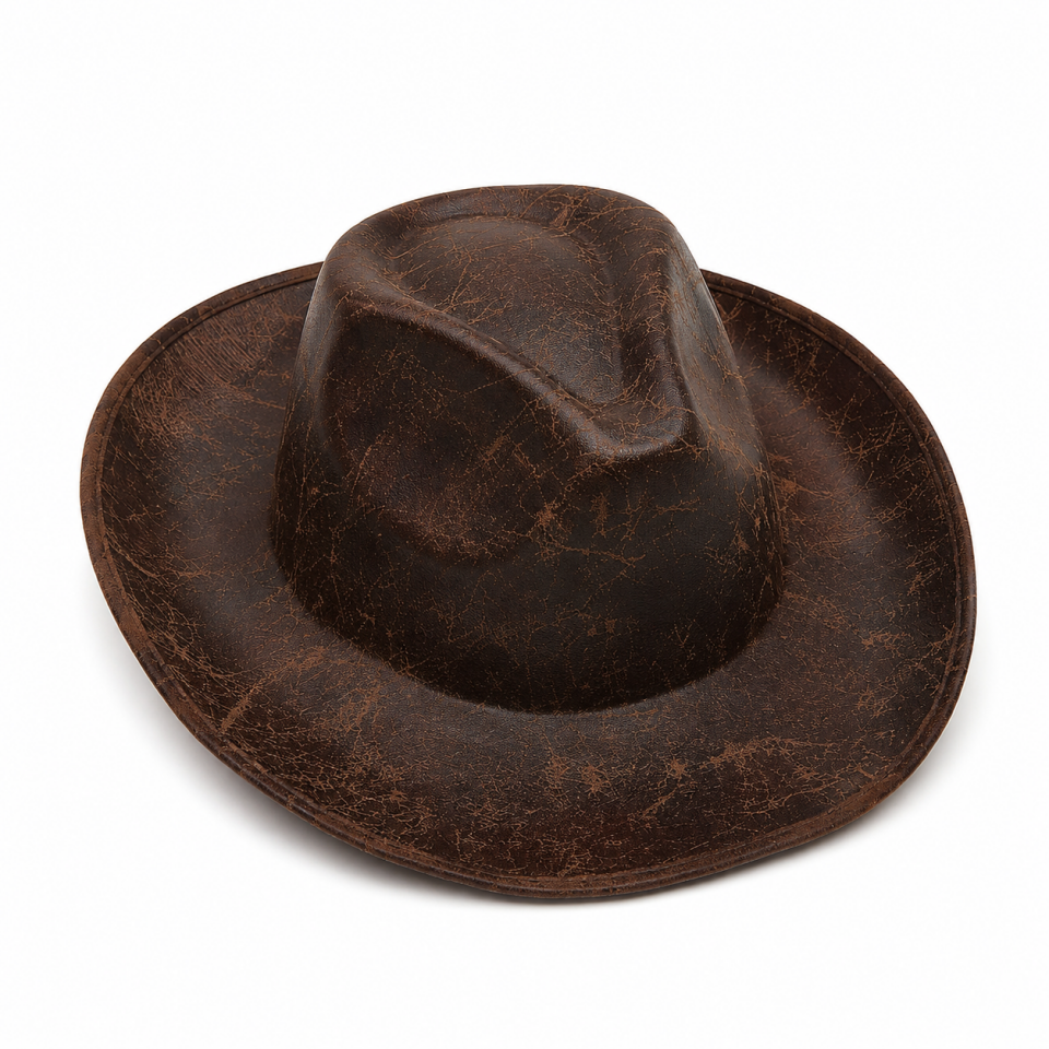 Parti Malzemeleri Kahverengi Vintage Kovboy Şapkası Western Parti Kostüm Aksesuarı Yetişkin