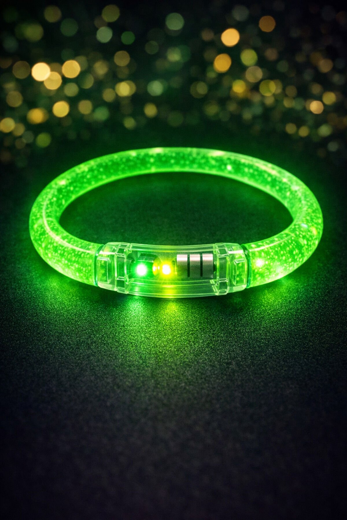 LED Işıklı Parti Bilekliği Neon Glow Bracelet Disko Festival Konser Aksesuarı Yeşil