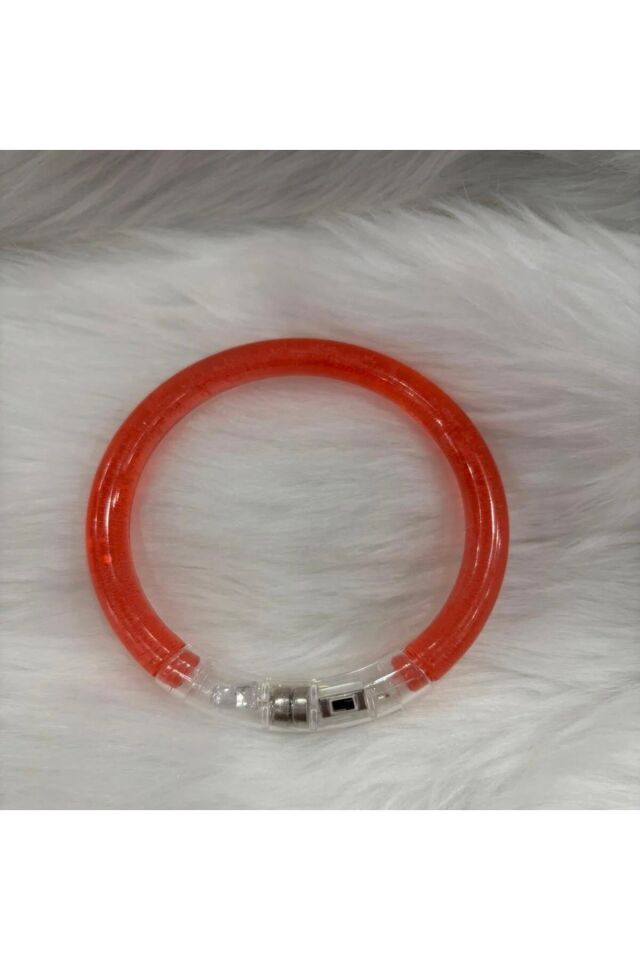 LED Işıklı Parti Bilekliği Neon Glow Bracelet Disko Festival Konser Aksesuarı Kırmızı