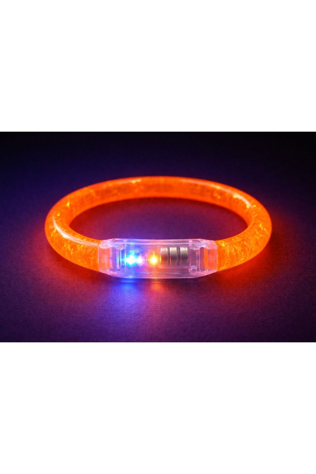 LED Işıklı Parti Bilekliği Neon Glow Bracelet Disko Festival Konser Aksesuarı Turuncu