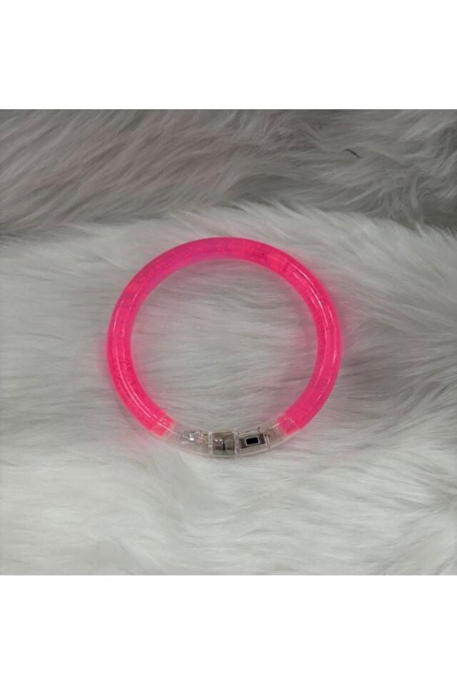 LED Işıklı Parti Bilekliği Neon Glow Bracelet Disko Festival Konser Aksesuarı Pembe