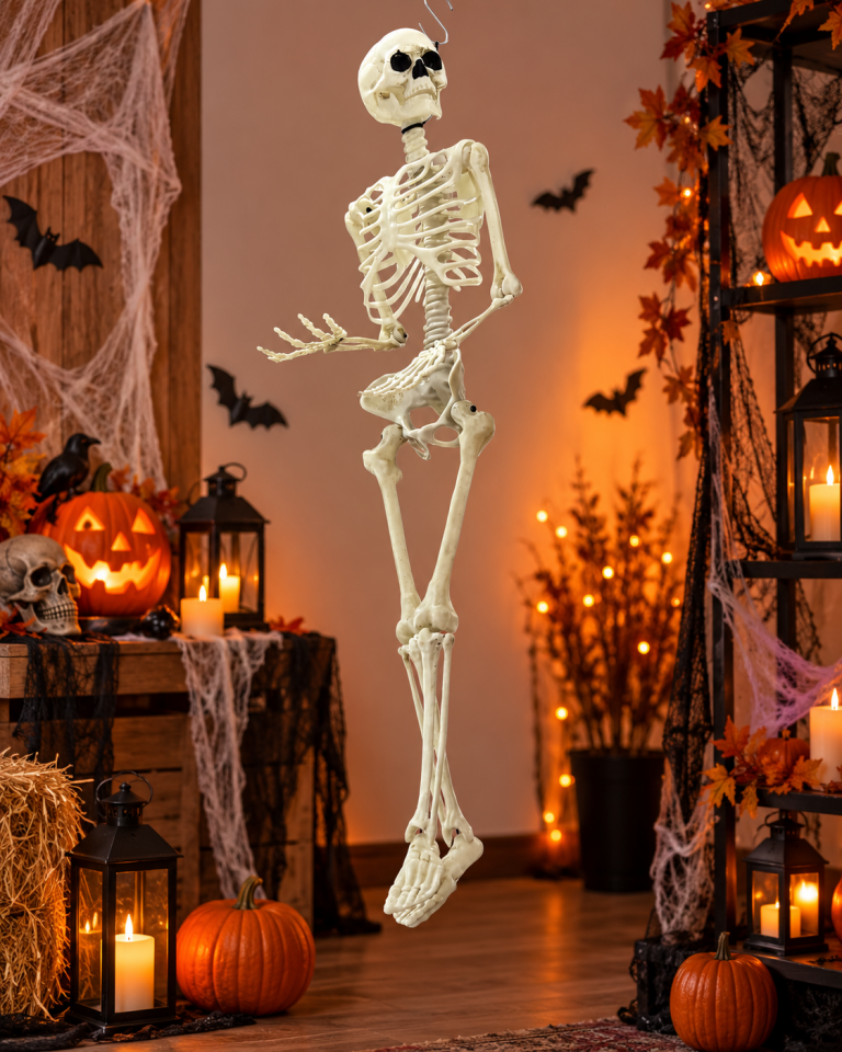 Parti Malzemesi  Halloween 90 Cm Asılabilir İskelet Dekoru Hareketli Eklemli Korku Süsü
