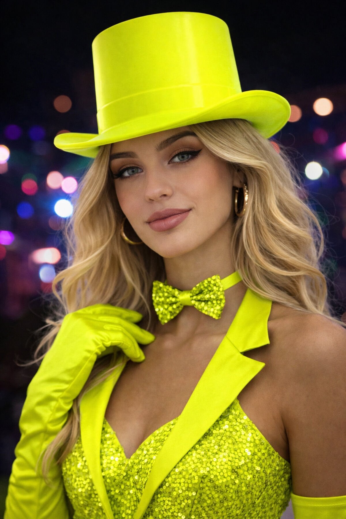 FOSFORLU SİHİRBAZ ŞAPKA Sarı