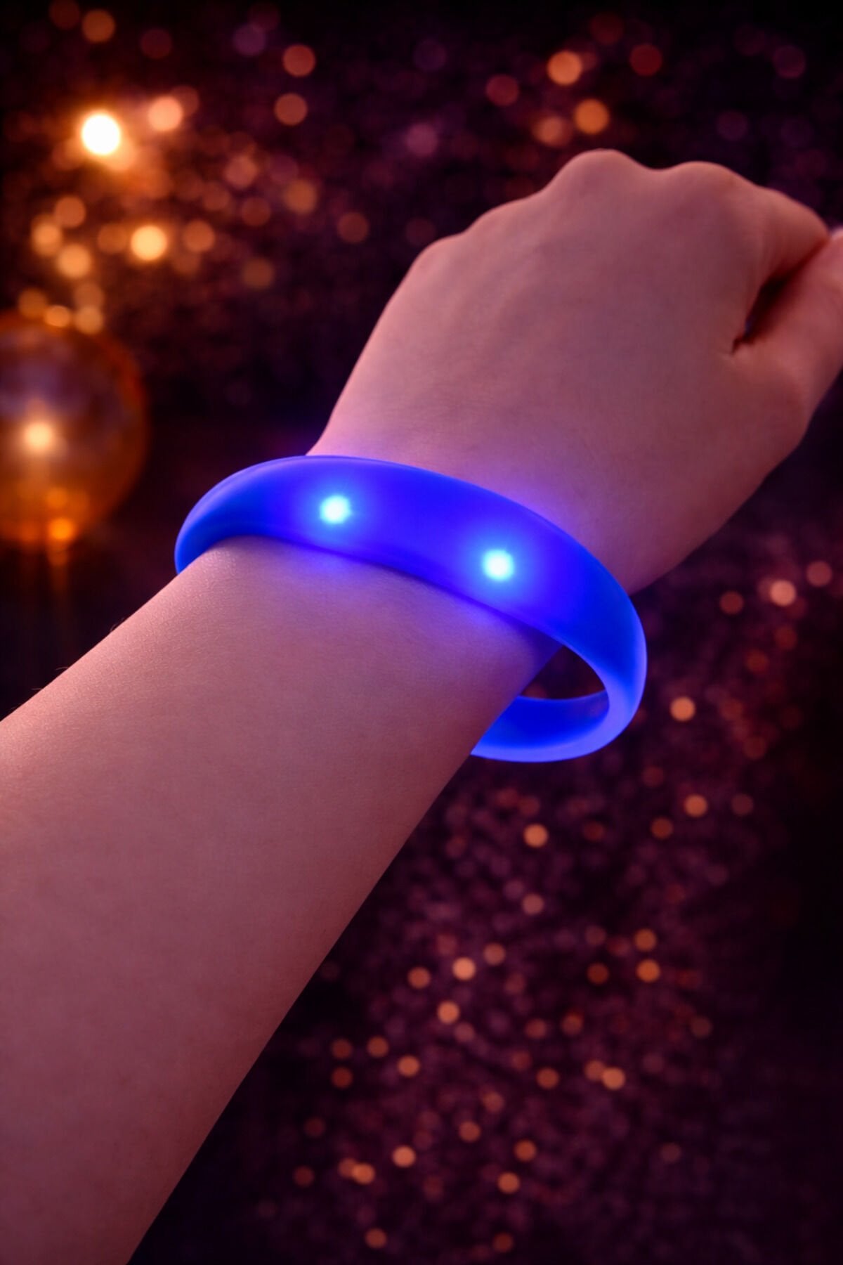 Parti Malzemesi Işıklı  Slikon Led Bileklik Parti Aksesuarı 1 Adet Mavi̇