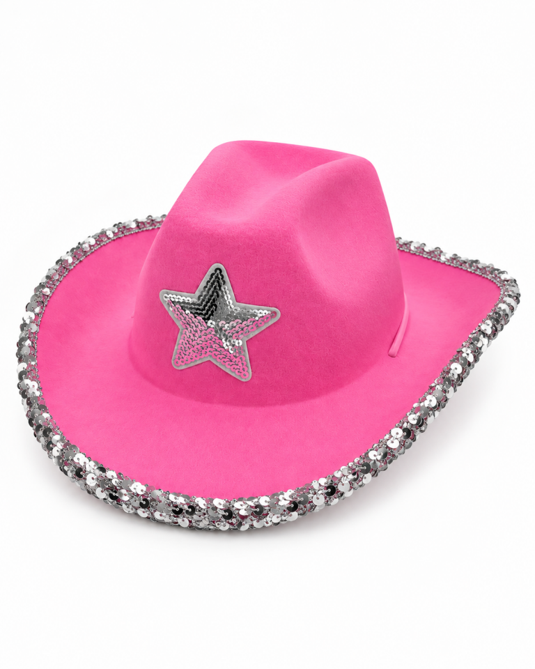 Parti Malzemesi Bride To Be Pembe Kovboy Şapkası Pullu Yıldızlı Bekarlığa Veda Parti Aksesuarı