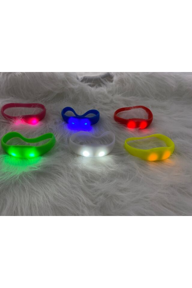 Parti Malzemesi Işıklı  Slikon Led Bileklik Parti Aksesuarı 1 Adet Sari