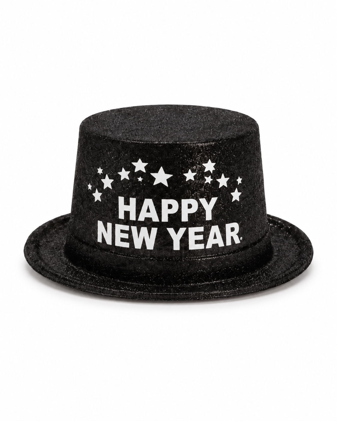 Parti Malzemesi Happy New Year Simli Yılbaşı İngiliz  Şapkası Yetişkin Parti ve Kostüm Aksesuarı Siyah