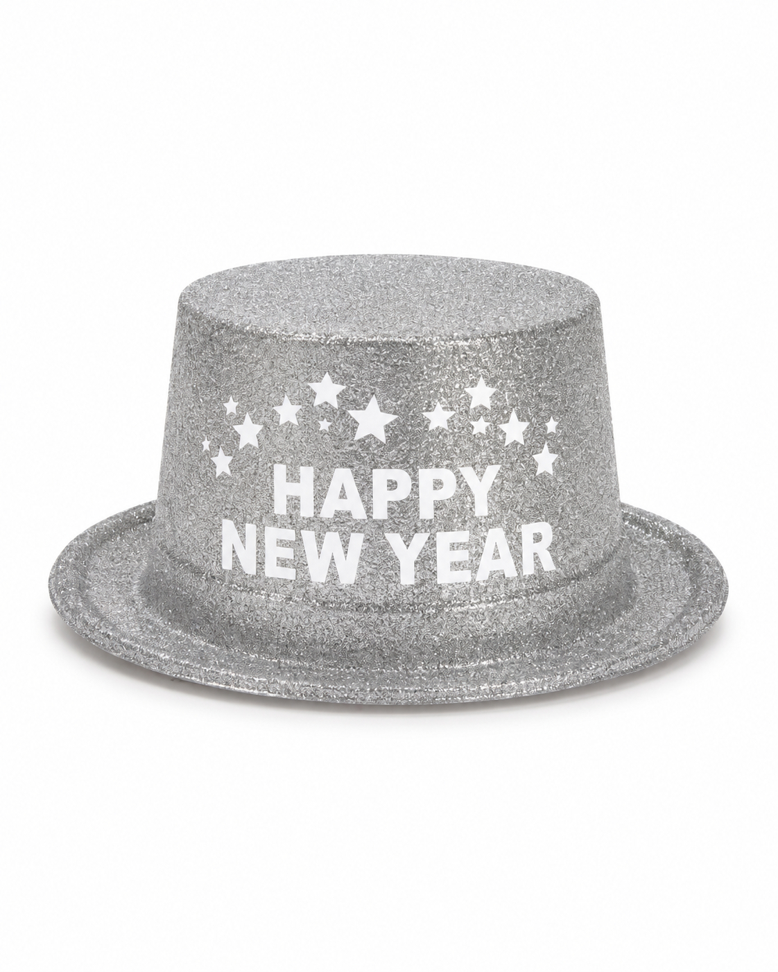 Parti Malzemesi Happy New Year Simli Yılbaşı İngiliz  Şapkası Yetişkin Parti ve Kostüm Aksesuarı Gümüş