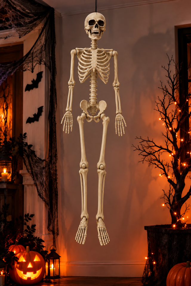 Parti Malzemesi Halloween 160 Cm Asılabilir İskelet Dekoru Büyük Boy Korku Süsü