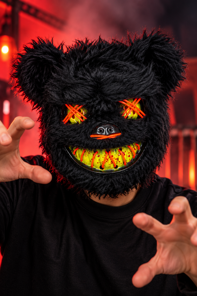 Parti Malzemesi Korkunç Ayı Maskesi – Tüylü Halloween Korku Maskesi Kostüm Parti Aksesuarı