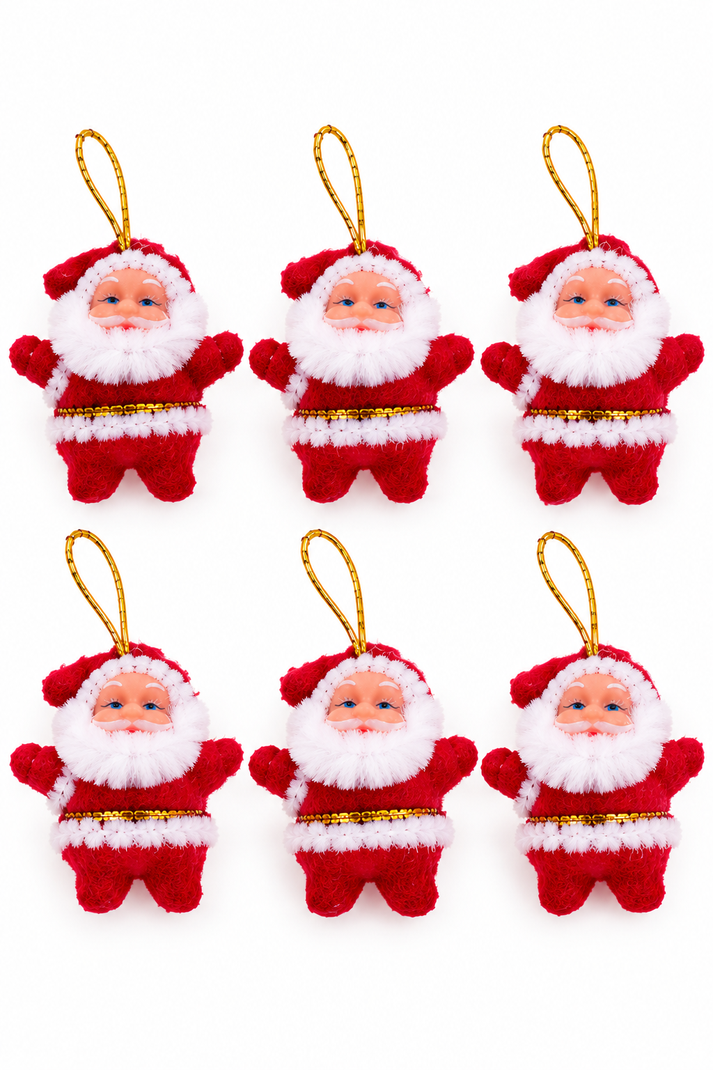 Parti malzemeleri 6’lı Mini Noel Baba Yılbaşı Ağacı Süsü 2 cm – Askılı Küçük Çam Ağacı Dekoru