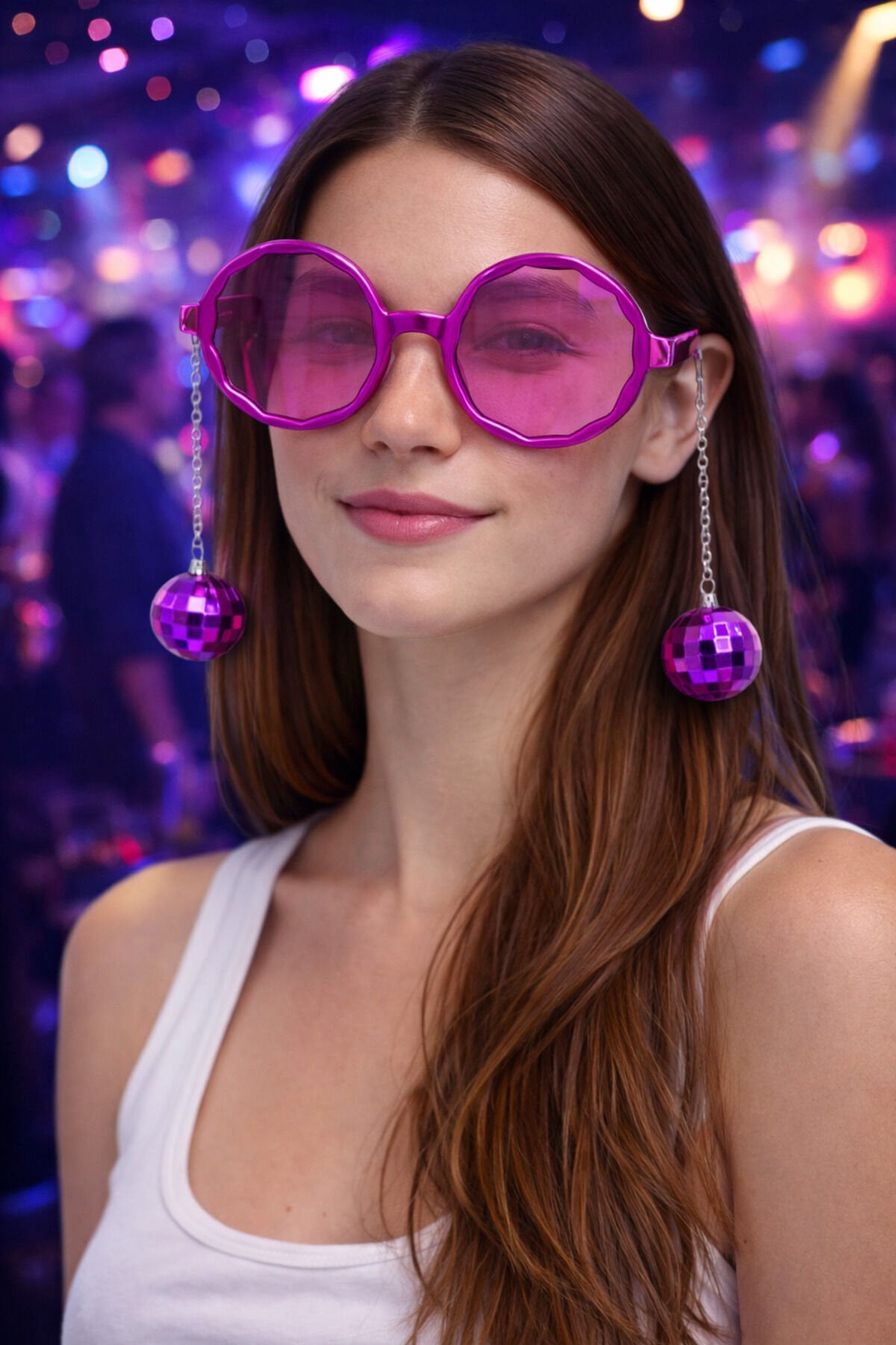 Parti Malzemesi Parti Gözlüğü Disko Toplu Camlı Eğlenceli Parti Gözlüğü Kostüm Aksesuar Pembe