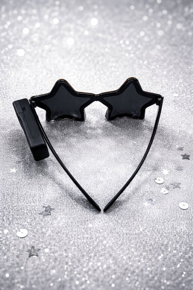 Işıklı Yıldız Parti Gözlüğü – LED Neon Efektli Eğlence Gözlüğü Açık Turuncu