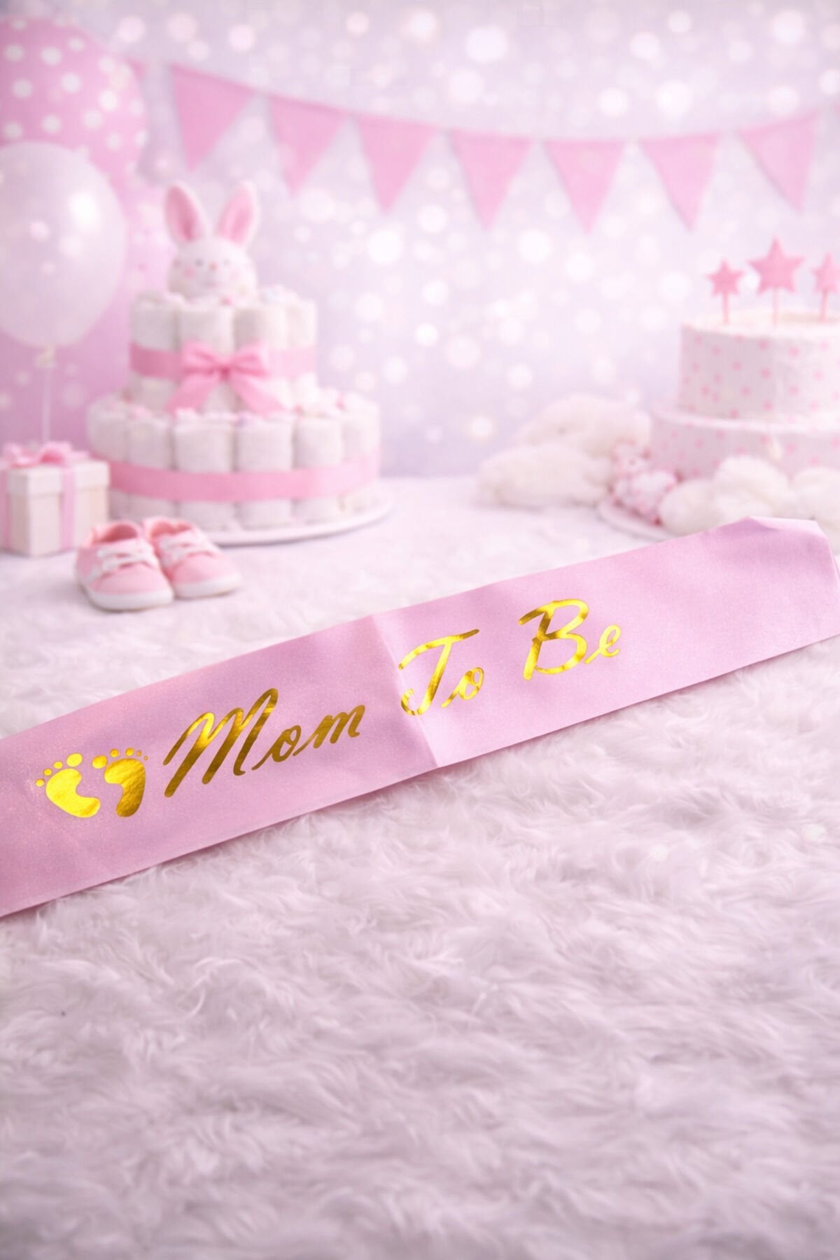 Parti Malzemesi Mom To Be Pembe Saten Kuşak – Baby Shower Anne Adayı Kuşağı