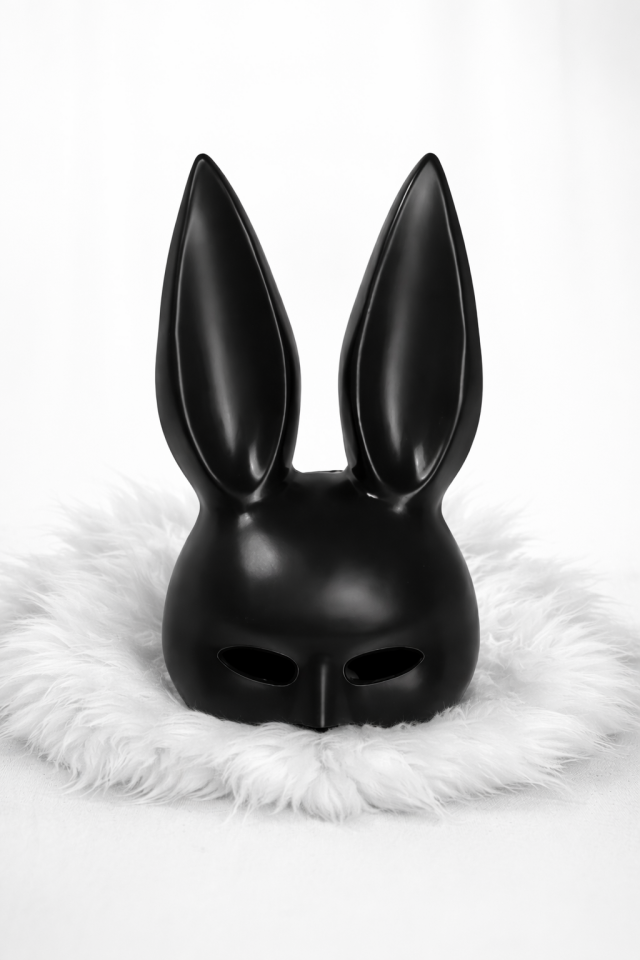 Parti Malzemesi Siyah Tavşan Maskesi Uzun Kulaklı Bunny Maske Yetişkin Halloween Parti Kostüm Aksesuarı