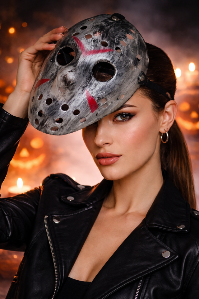 Jason Tarzı Korku Maskesi Delikli Hockey Maske Halloween Kostüm Aksesuarı