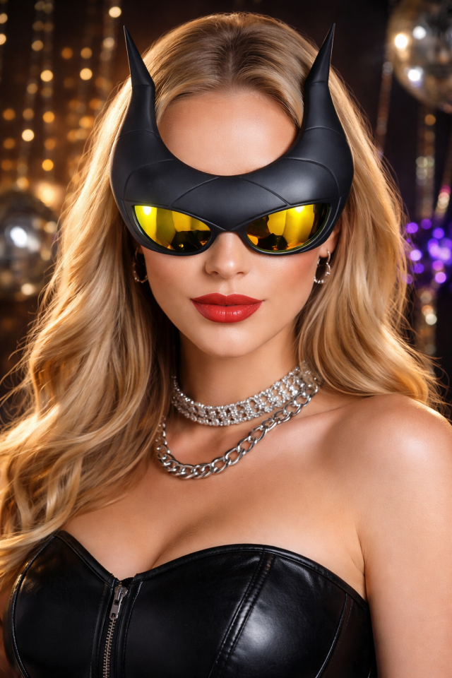 Parti Malzemesi  Batman Tarzı Maskeli Gözlük Sarı Camlı Parti Gözlüğü Halloween Kostüm Aksesuarı