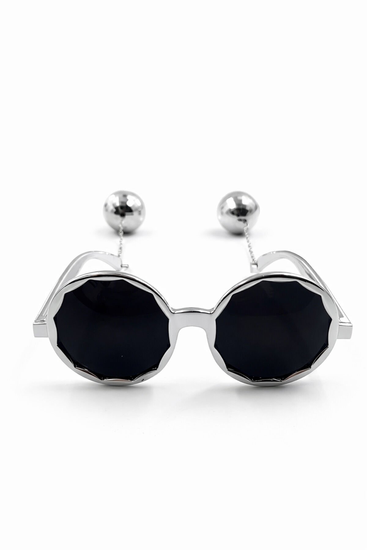 Gümüş Disko Toplu Parti Gözlüğü Zincirli Altın Renk Eğlenceli Festival Doğum Günü Gözlüğü