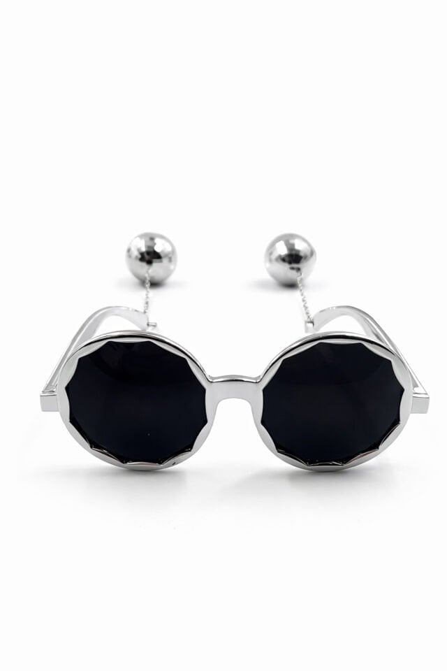 Parti Malzemesi  Gümüş Disko Toplu Parti Gözlüğü Zincirli Altın Renk Eğlenceli Festival Doğum Günü Gözlüğü