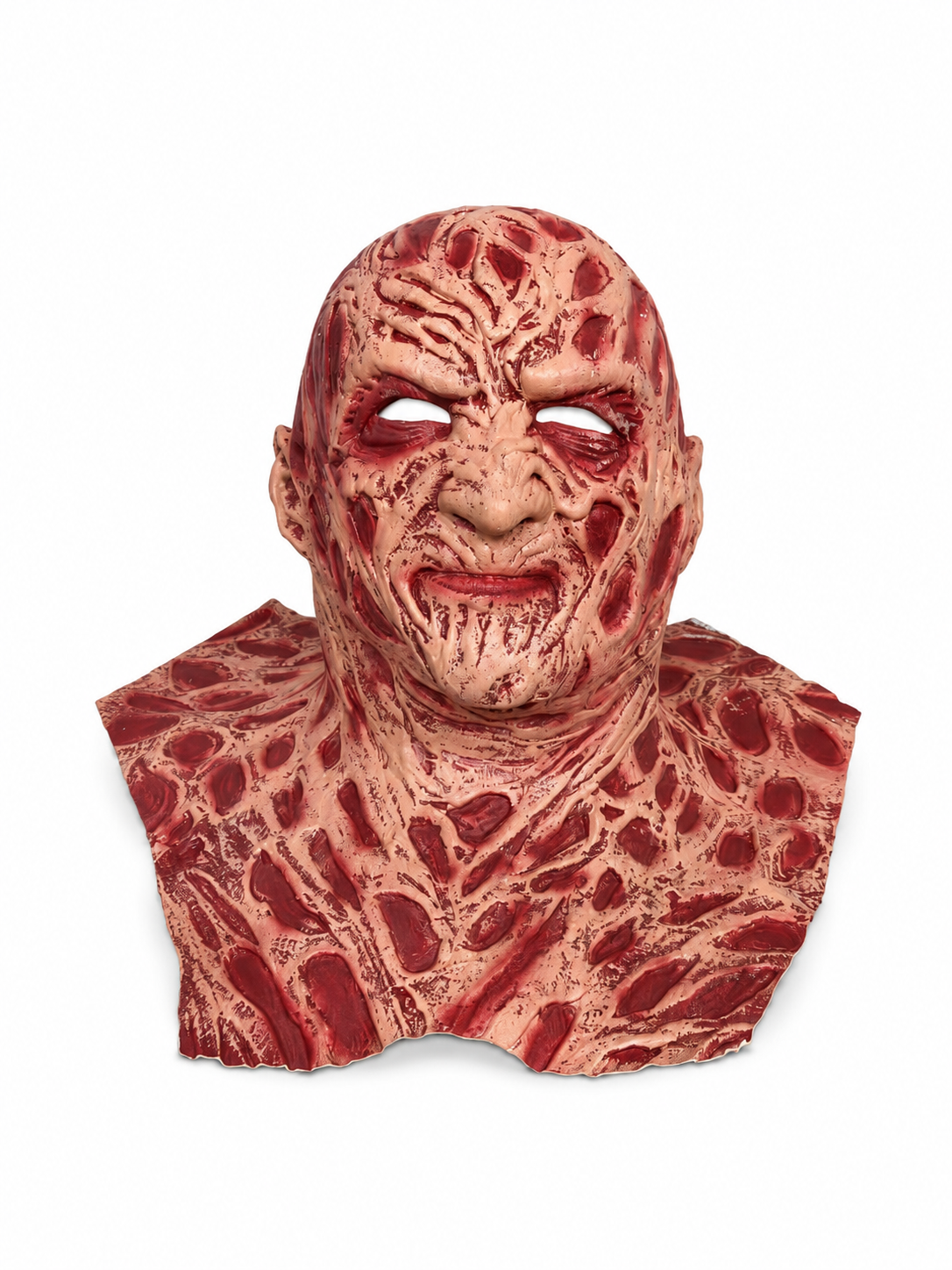 Parti Malzemesi Freddy Krueger Model Et Maske – Halloween Yanık Yüz Boyun ve Omuz Detaylı Korku Maskesi
