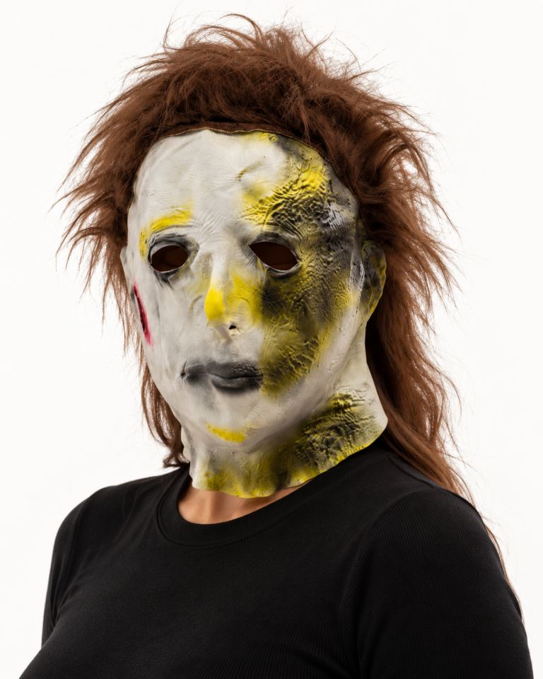 Parti Malzemesi Halloween JASON Et Maske Kadın Saçlı Korku Maskesi Yetişkin Kostüm ve Parti Aksesuarı