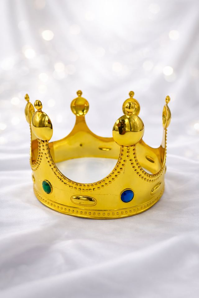 Parti Malzemesi Kral Tacı Altın Renk Taşlı Parti Tacı Doğum Günü Kostüm Taç Aksesuar