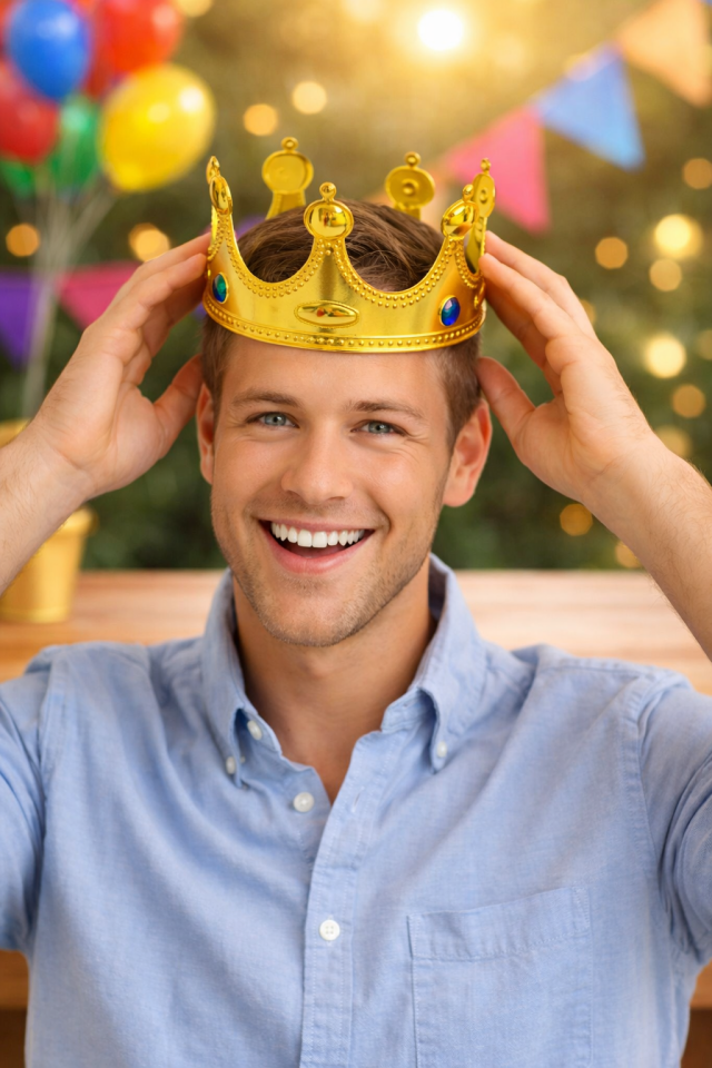 Parti Malzemesi Kral Tacı Altın Renk Taşlı Parti Tacı Doğum Günü Kostüm Taç Aksesuar