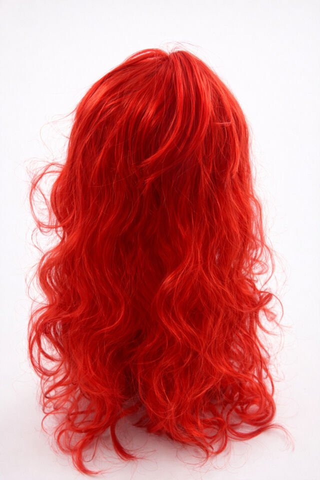 Kırmızı Uzun Dalgalı Peruk – Kaküllü Doğal Görünümlü Cosplay Parti Kadın Peruk