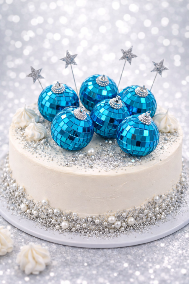 Disko Topu Yılbaşı Ağacı Süsü 6’lı – Aynalı Mozaik Parti Dekorasyon Pasta Süsü gold Mavi